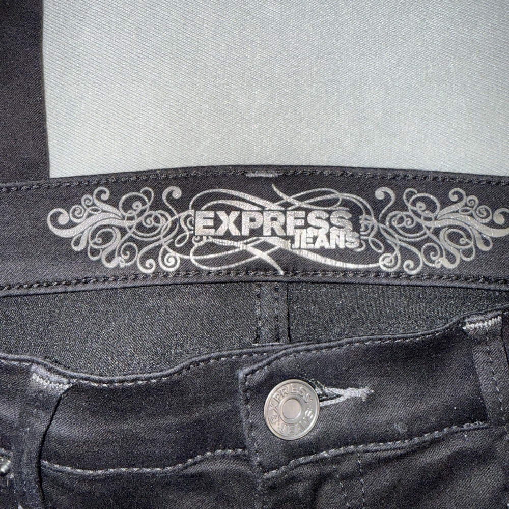 Women's Express Skyscraper Stella Regular Fit Low Rise Jeans Black Size 8 - Picture 7 of 8